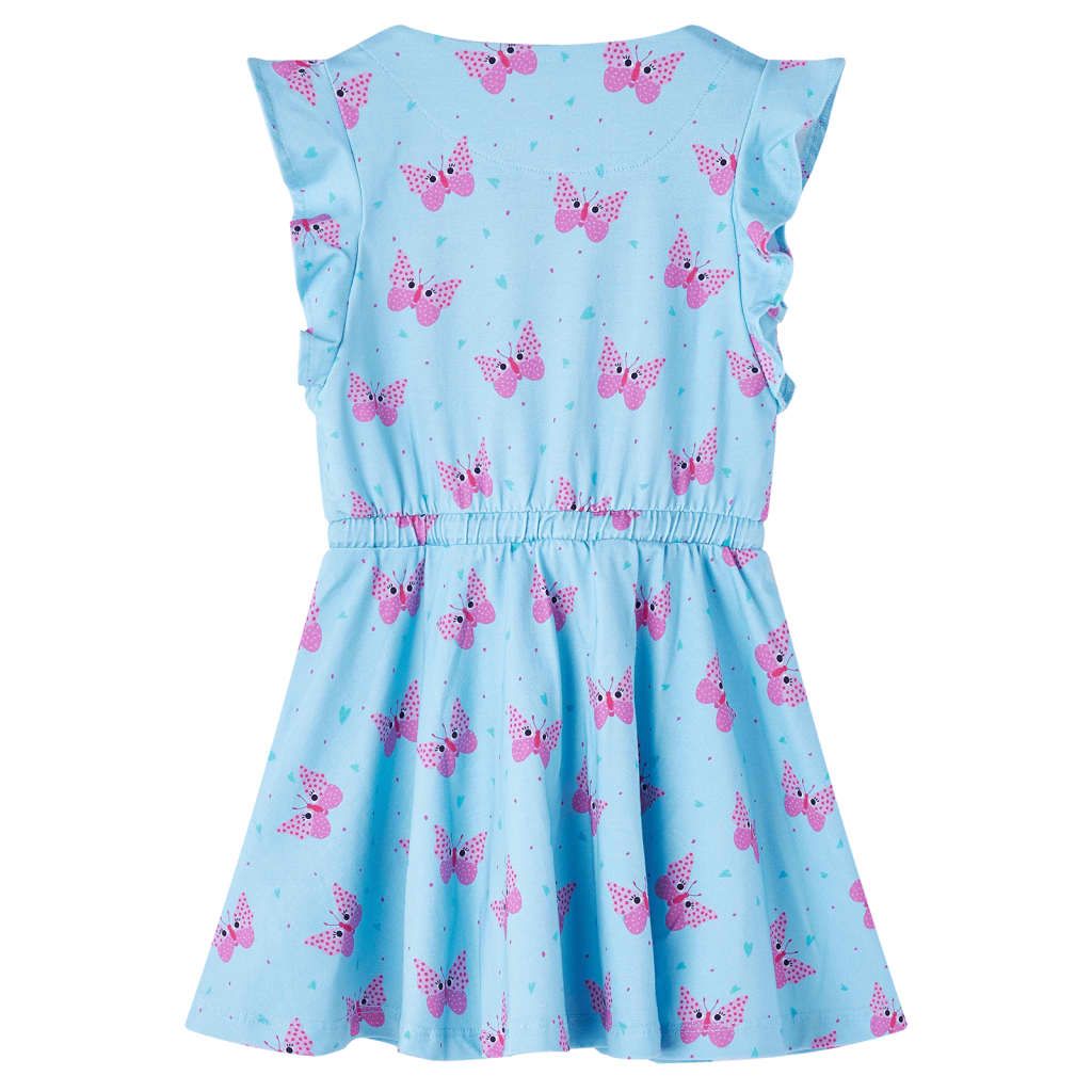 Abito da Bambina con Bottoni Senza Maniche Blu 128 vidaXL