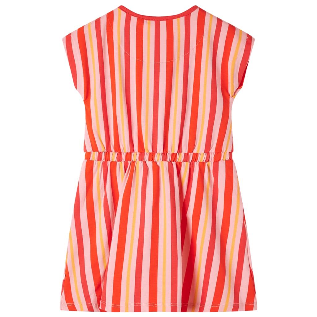Abito per Bambine con Coulisse Rosa e Rosso 128 vidaXL