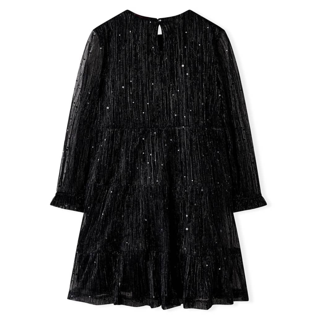Abito per Bambine a Maniche Lunghe Nero 116 vidaXL