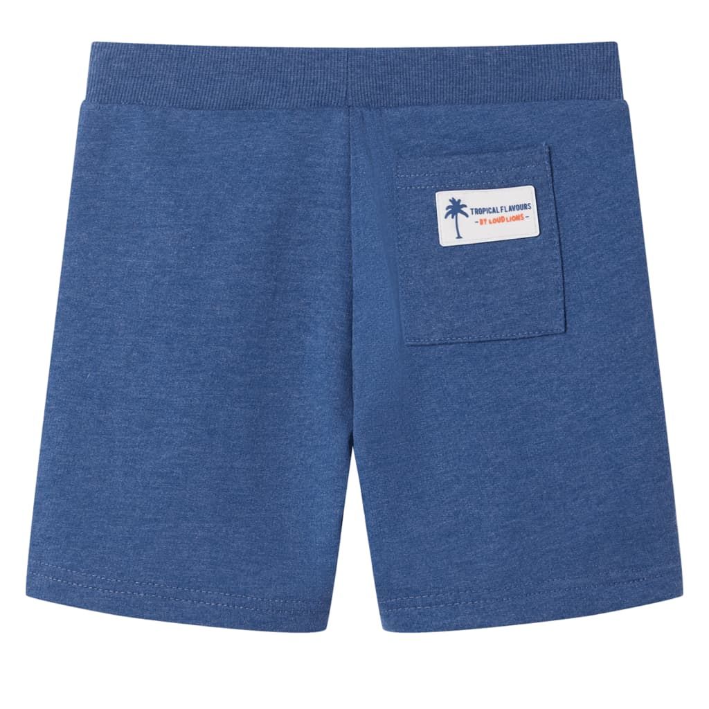 Pantaloncini per Bambini con Coulisse Blu Scuro Mélange 128 vidaXL