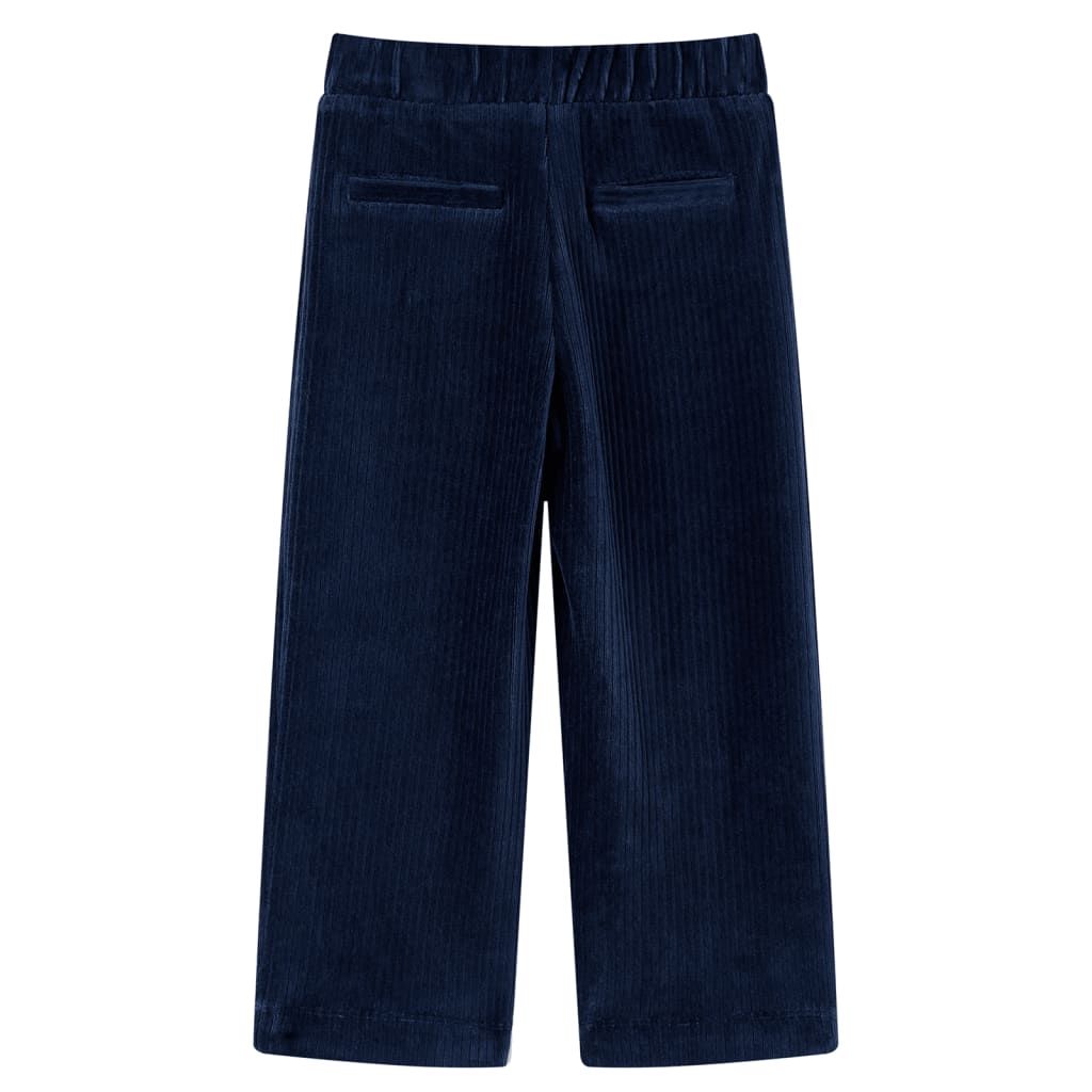 Pantaloni da Bambino in Velluto a Coste Blu Marino 128 vidaXL