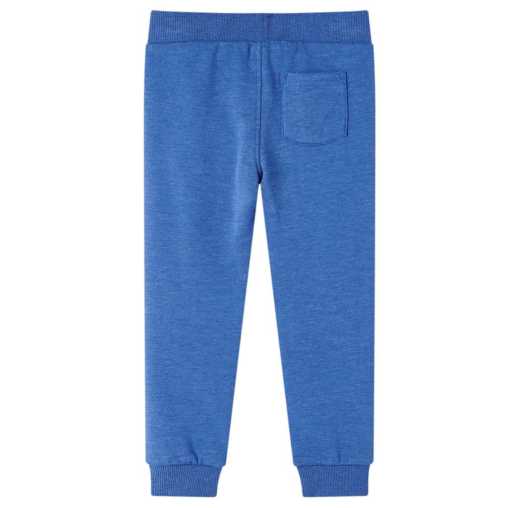 Pantaloni Tuta per Bambini Blu Mélange 128 vidaXL