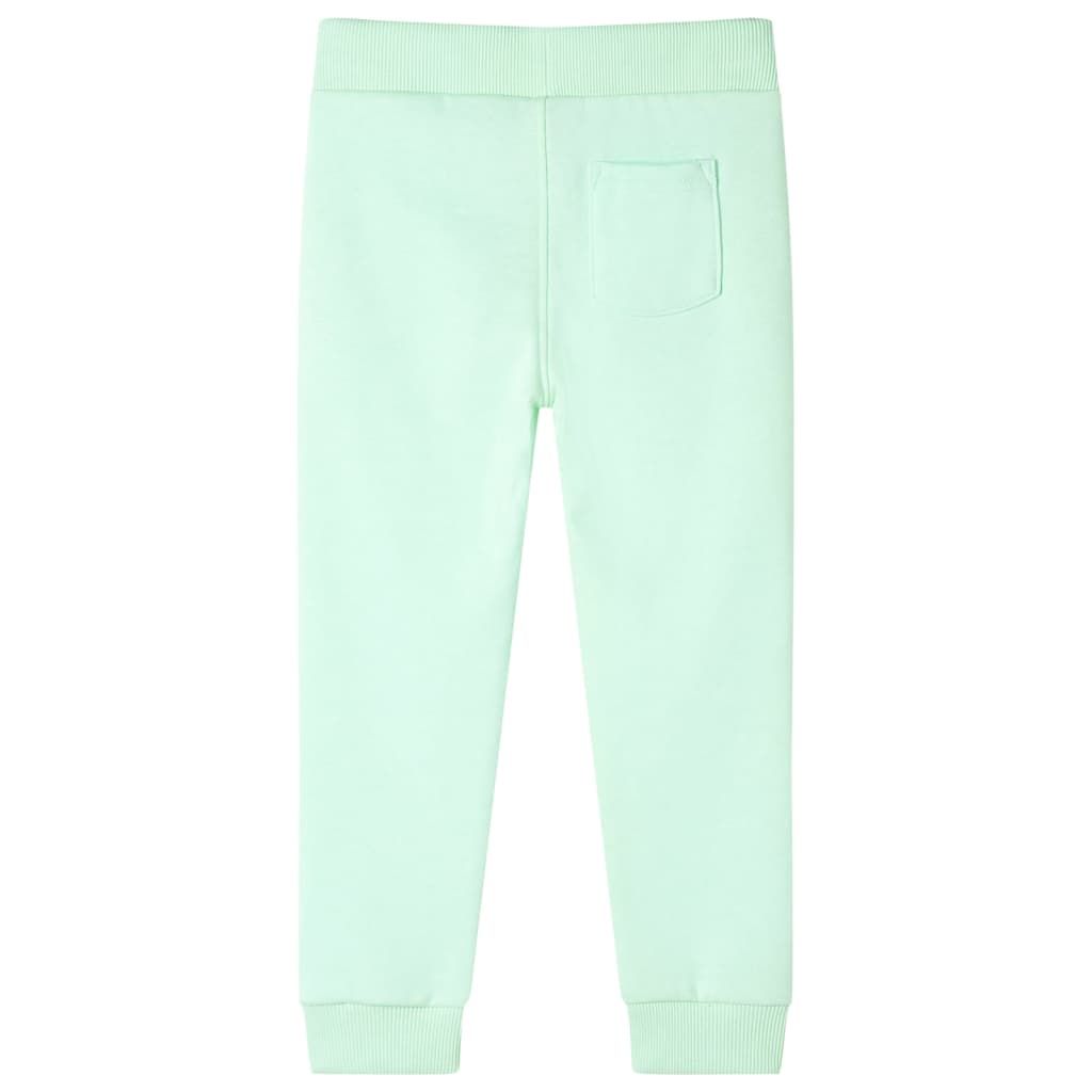 Pantaloni Tuta per Bambini Verde Brillante 128 vidaXL