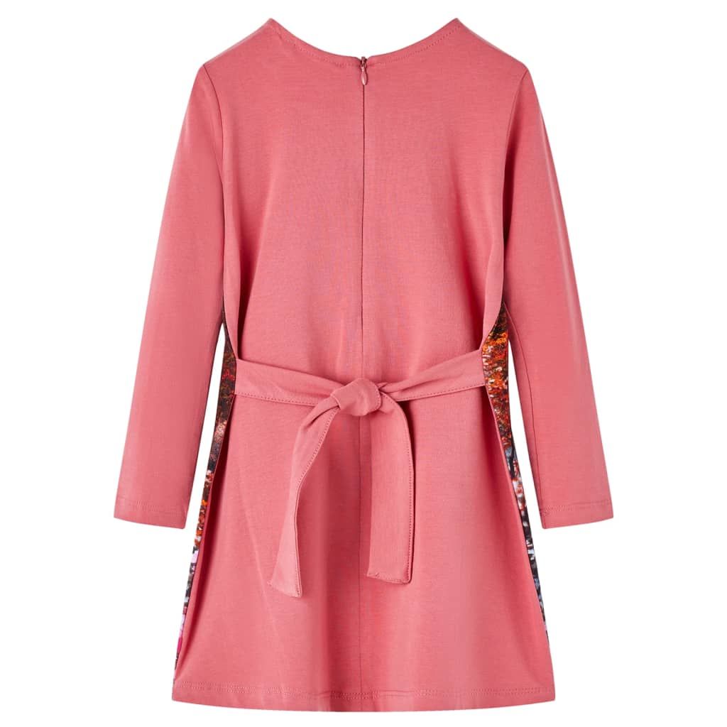 Abito da Bambina a Maniche Lunghe Rosa Antico 128 vidaXL
