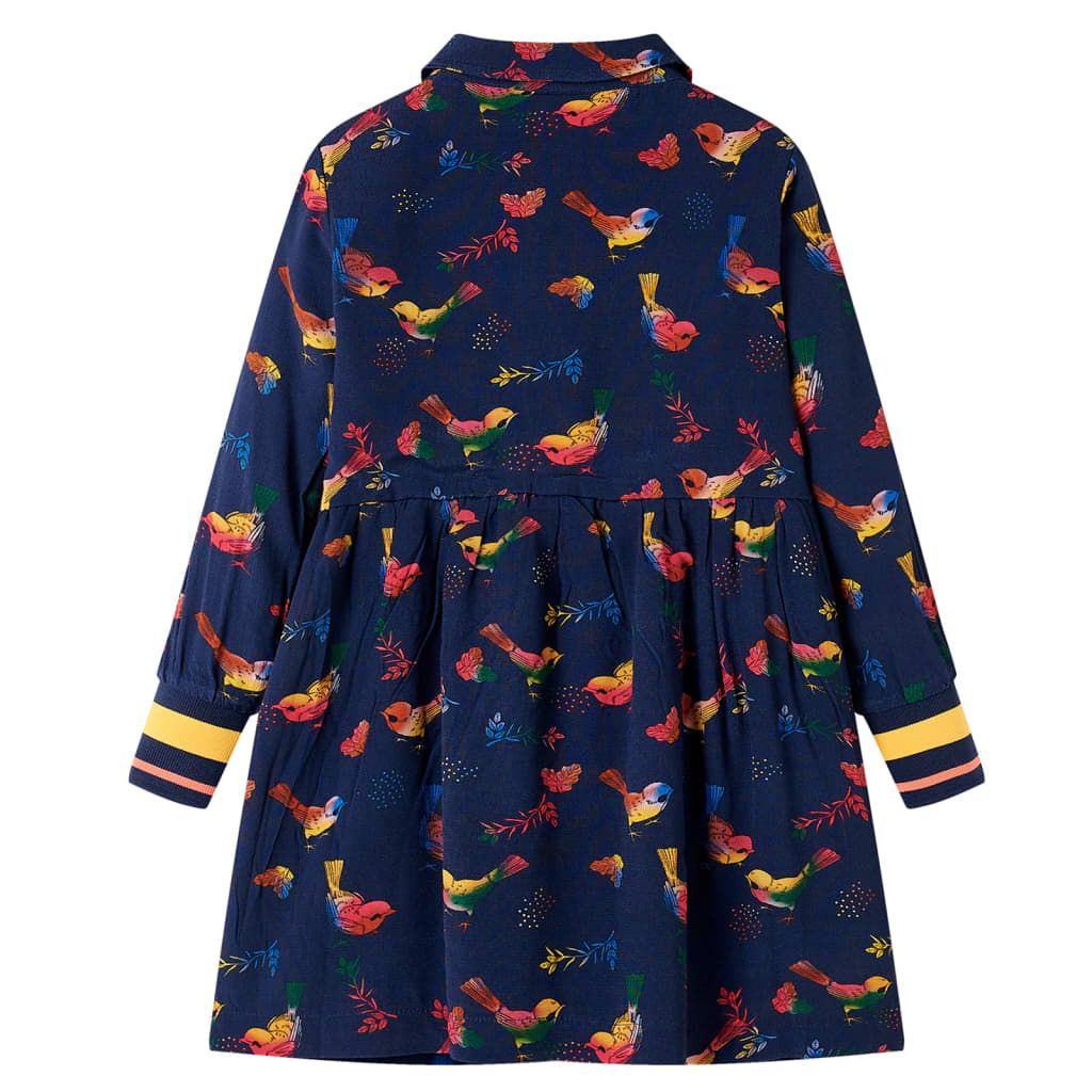 Abito da Bambina a Maniche Lunghe Blu Marino 128 vidaXL