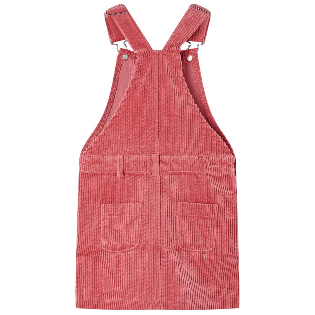 Abito Scamiciato da Bambina Velluto a Coste Rosa 116 vidaXL