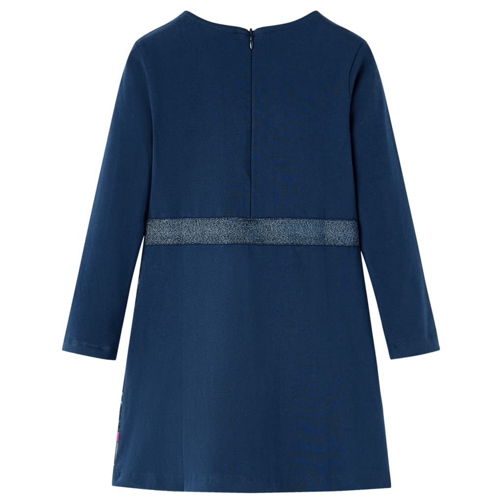 Abito da Bambina a Maniche Lunghe Blu Marino 128 vidaXL