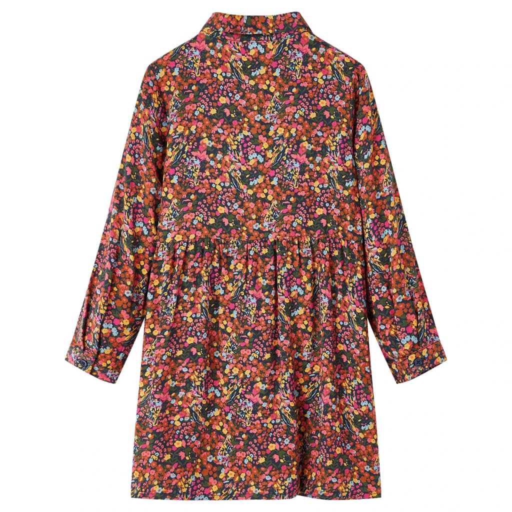 Abito da Bambina a Maniche Lunghe Multicolore 128 vidaXL