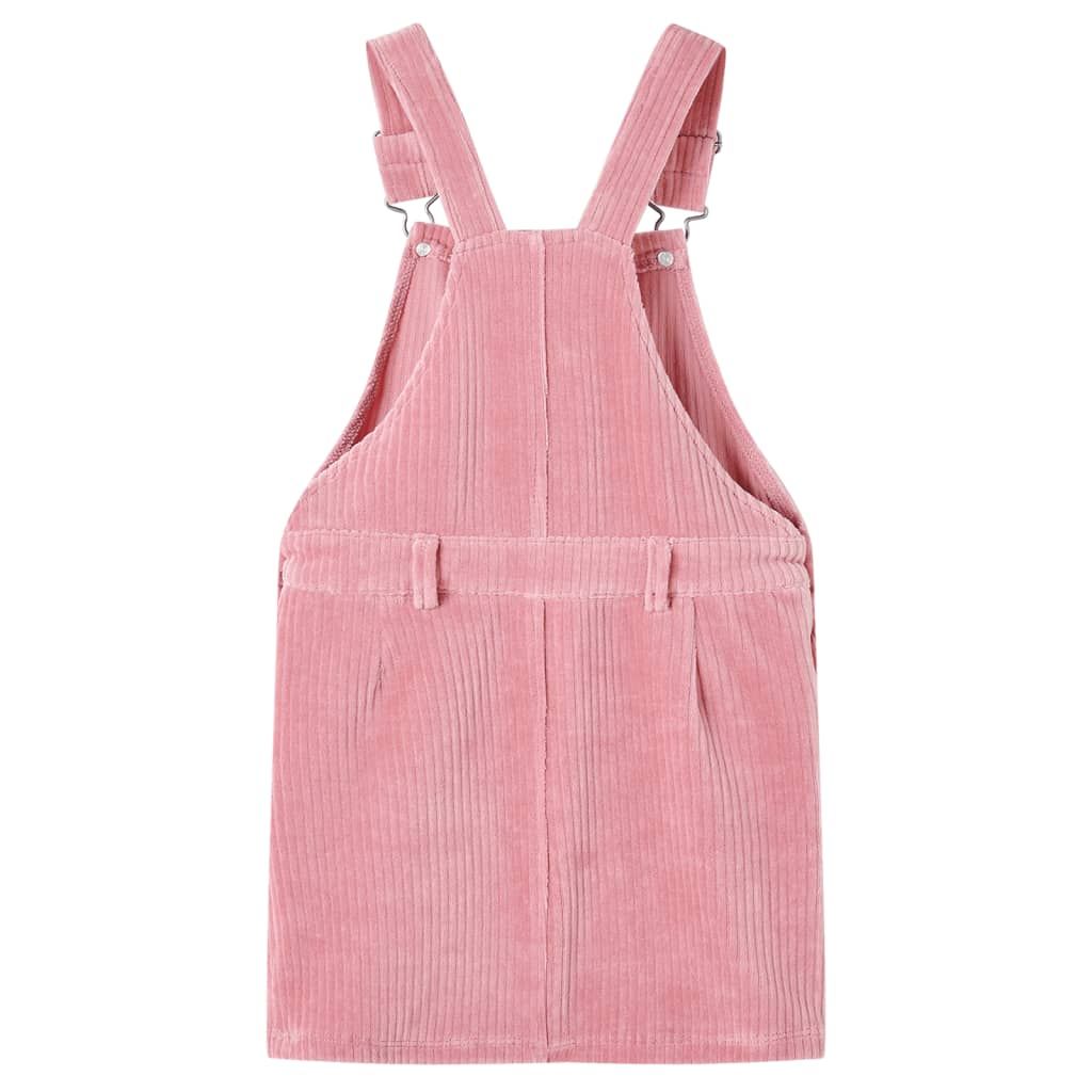 Abito Scamiciato da Bambina Velluto a Coste Rosa Chiaro 116 vidaXL