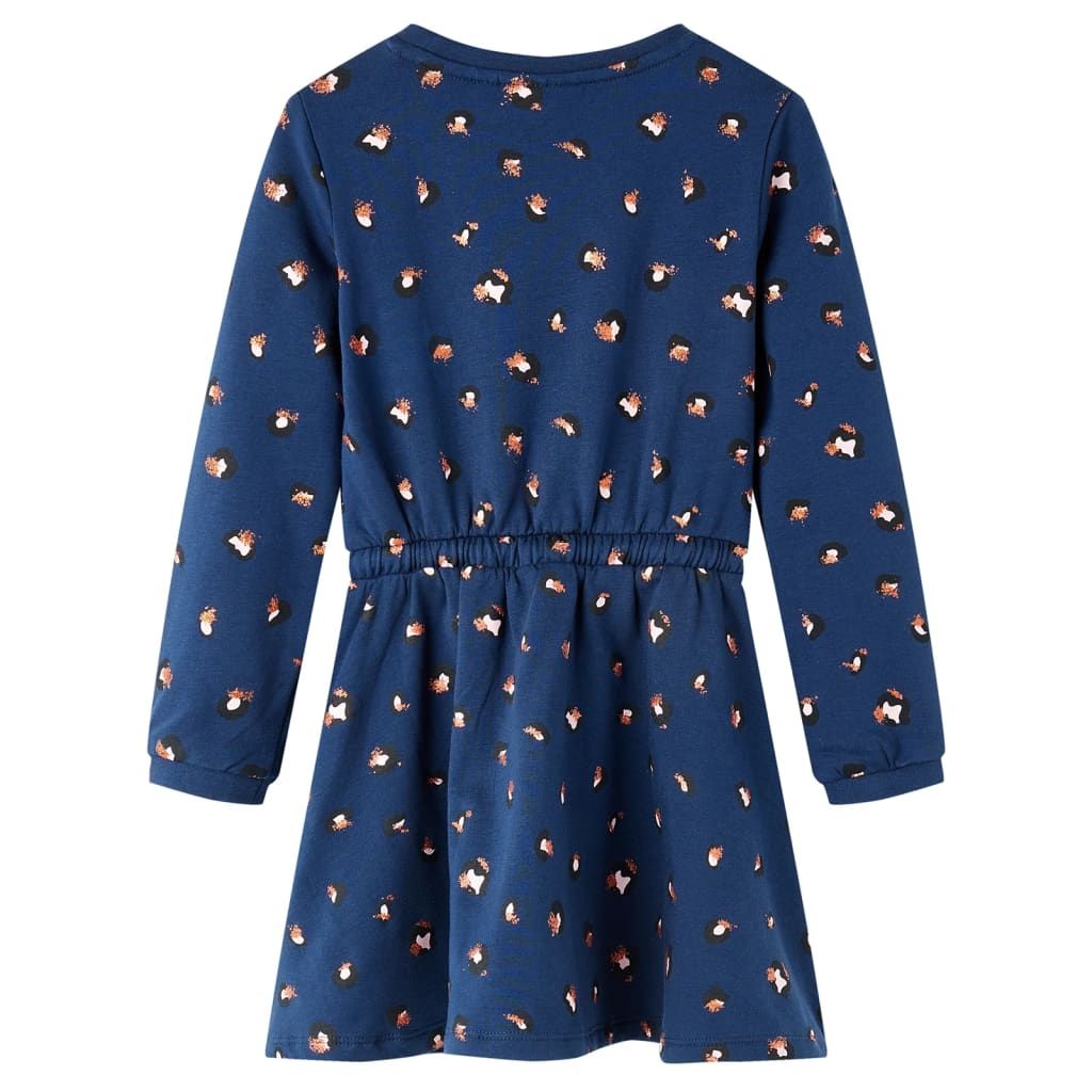 Abito da Bambina a Maniche Lunghe Blu Marino 116 vidaXL
