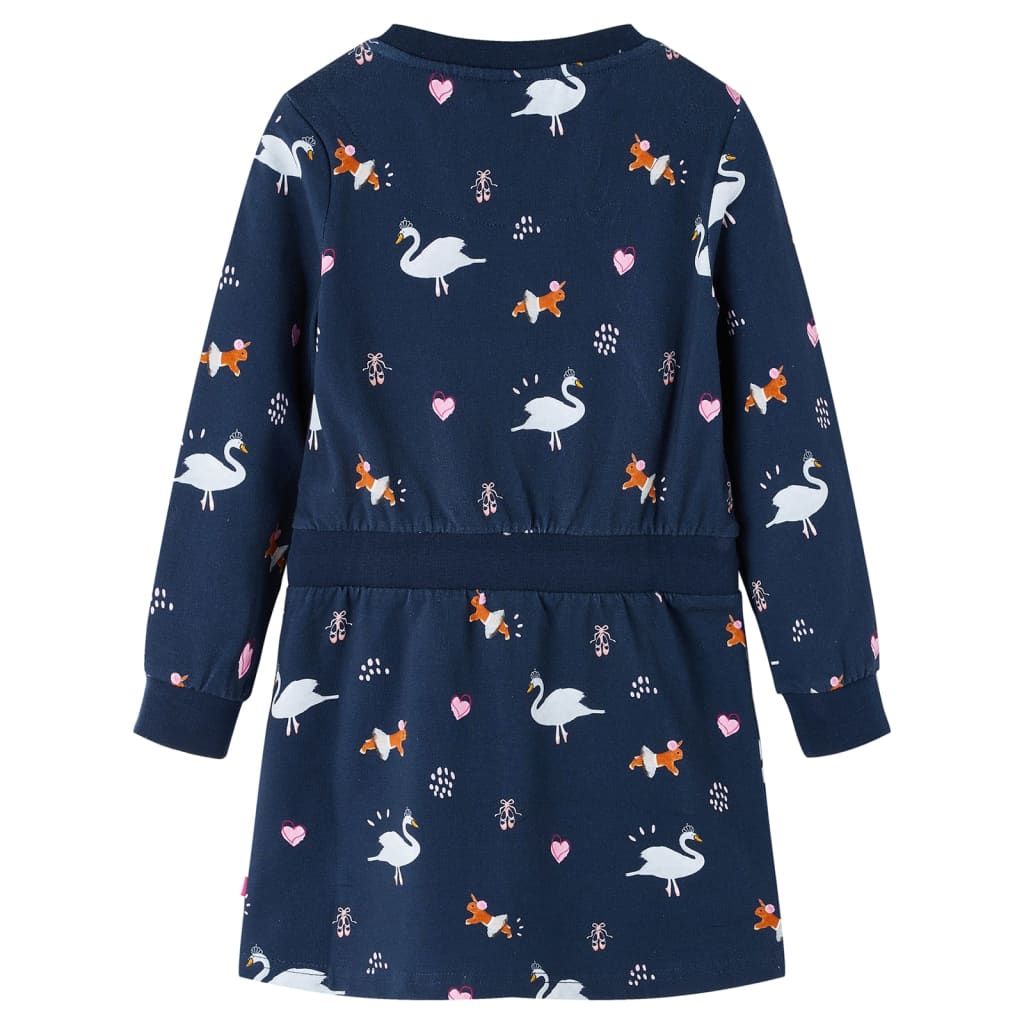 Abito da Bambina a Maniche Lunghe Blu Marino 128 vidaXL