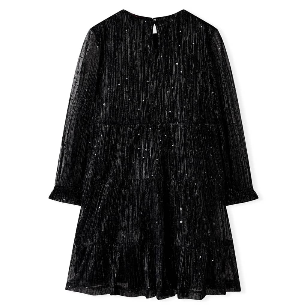 Abito per Bambine a Maniche Lunghe Nero 92 vidaXL
