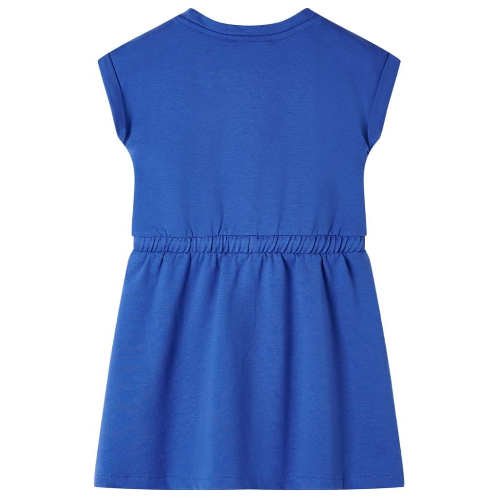 Abito per Bambini con Coulisse Blu Cobalto 128 vidaXL