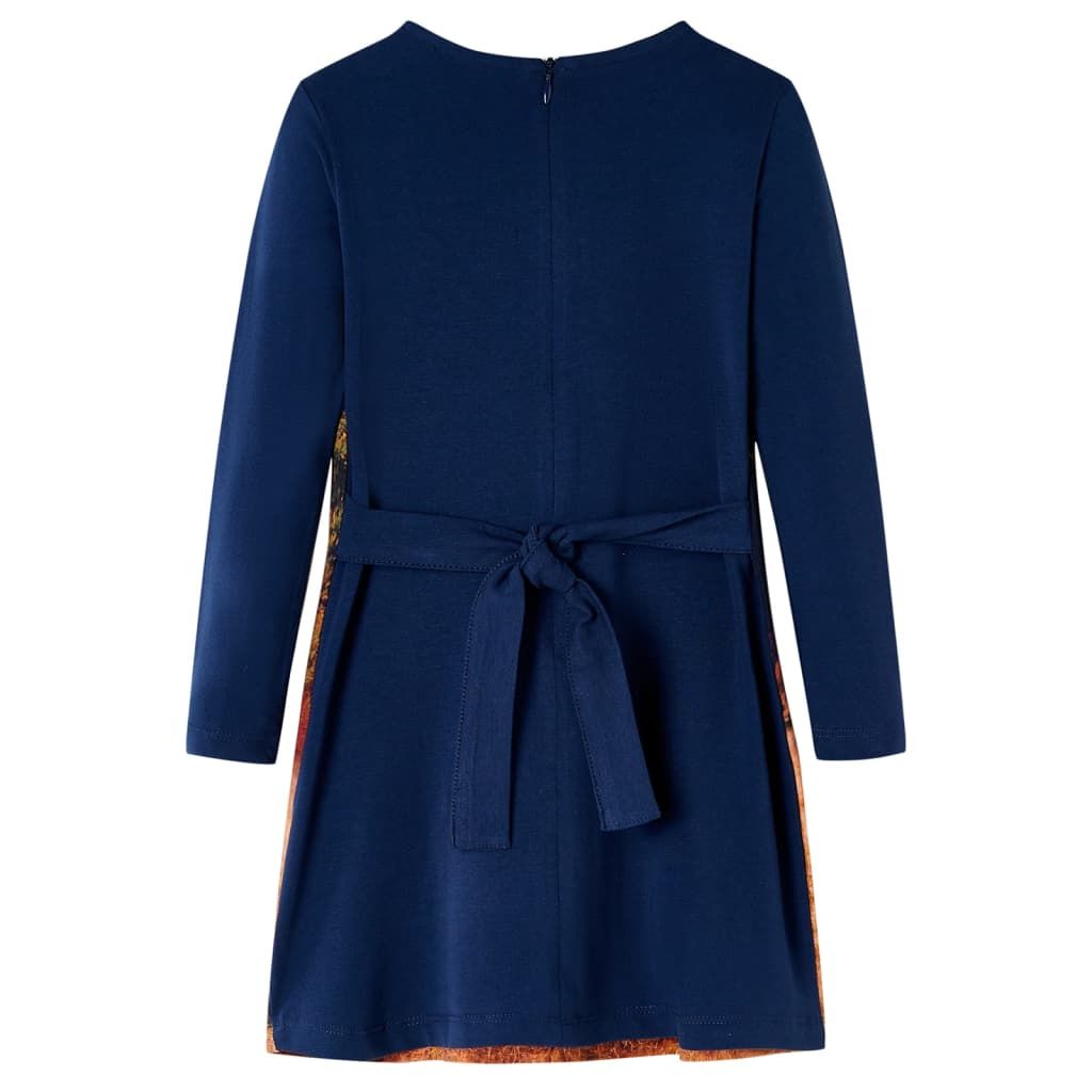 Abito da Bambina a Maniche Lunghe Blu Marino 104 vidaXL