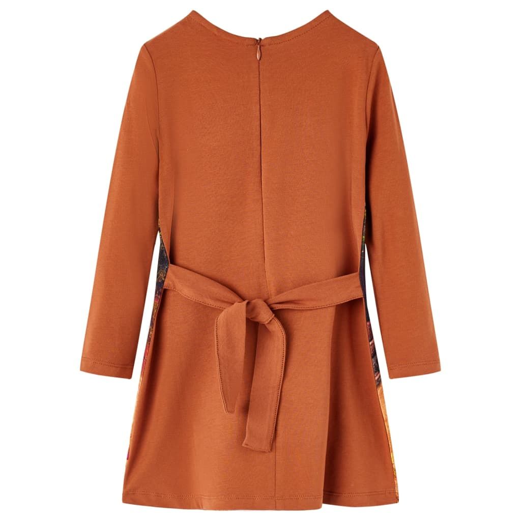 Abito da Bambina a Maniche Lunghe Cognac 104 vidaXL