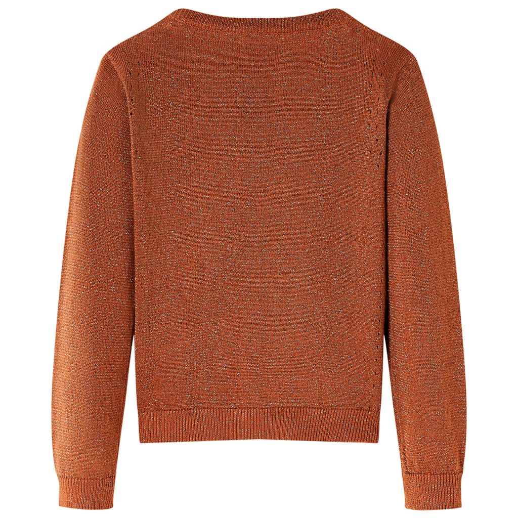 Cardigan da Bambina Lavorato a Mano Cognac 128 vidaXL