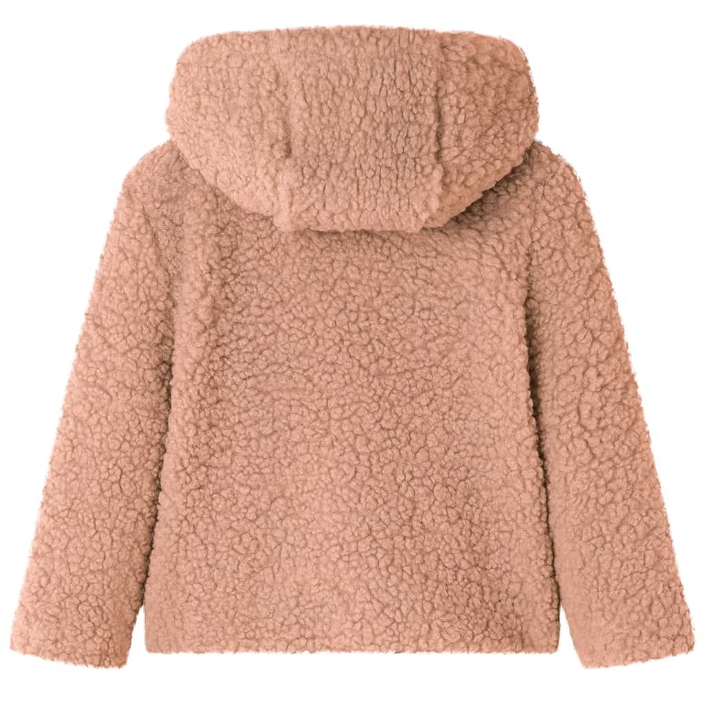 Giacca Cappuccio da Bambina Pelliccia Sintetica Teddy Cognac Chiaro 92 vidaXL