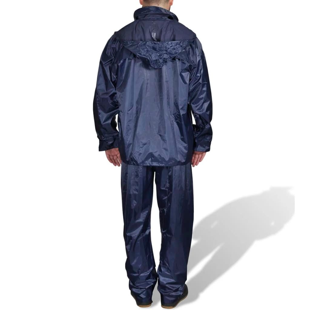 Completo Impermeabile Blu Marino con Cappuccio XL 2 pz per Uomini vidaXL