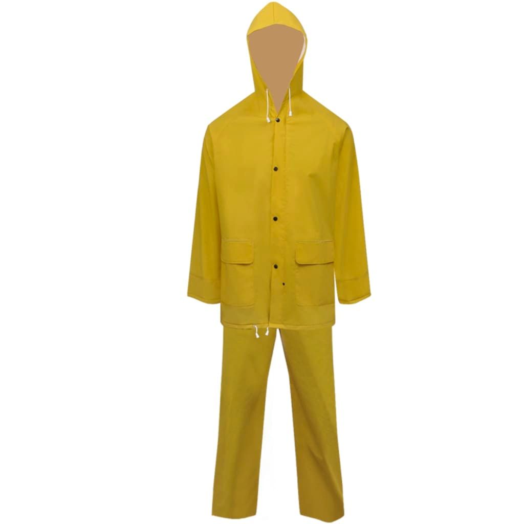 Impermeabile Verde resistente a 2 pezzi cappuccio Giallo XXL vidaXL