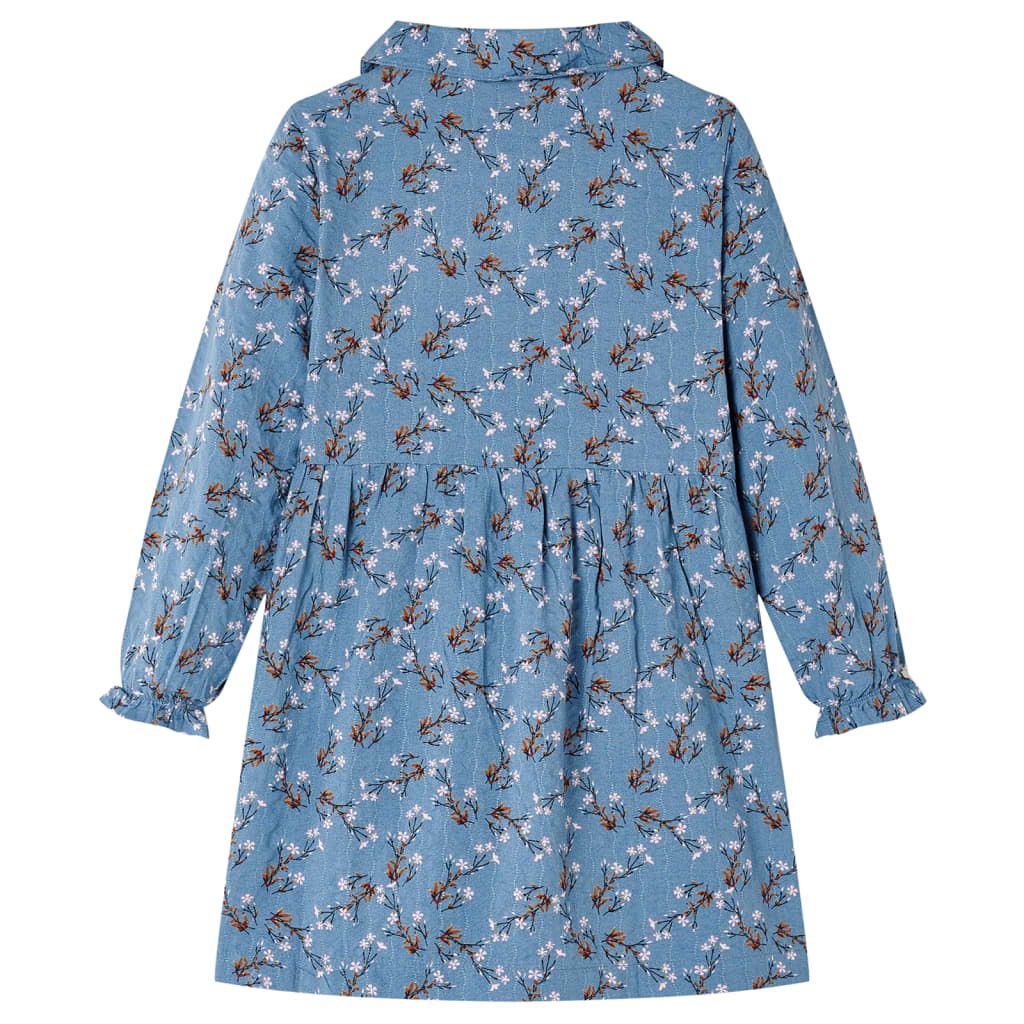 Abito da Bambina a Maniche Lunghe Color Petrolio 116 vidaXL