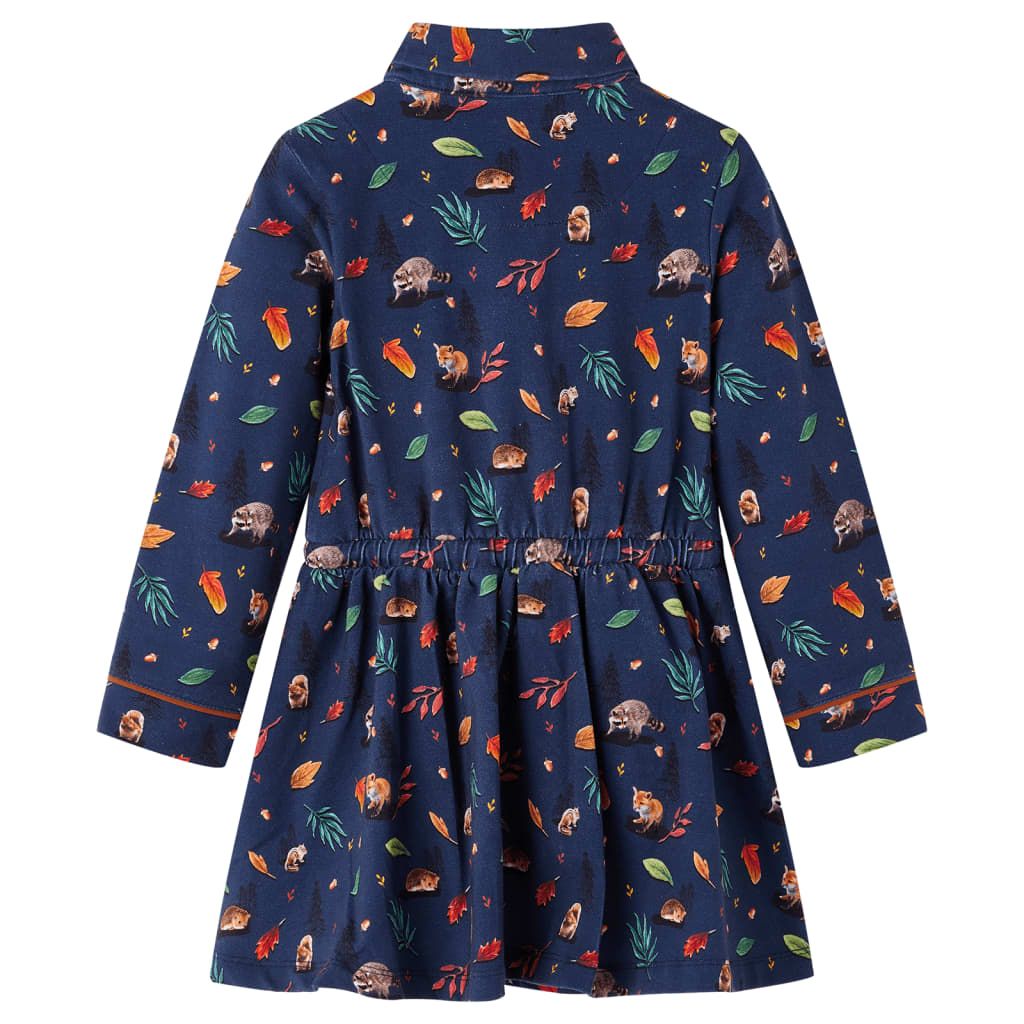 Abito da Bambina a Maniche Lunghe Blu Marino 92 vidaXL