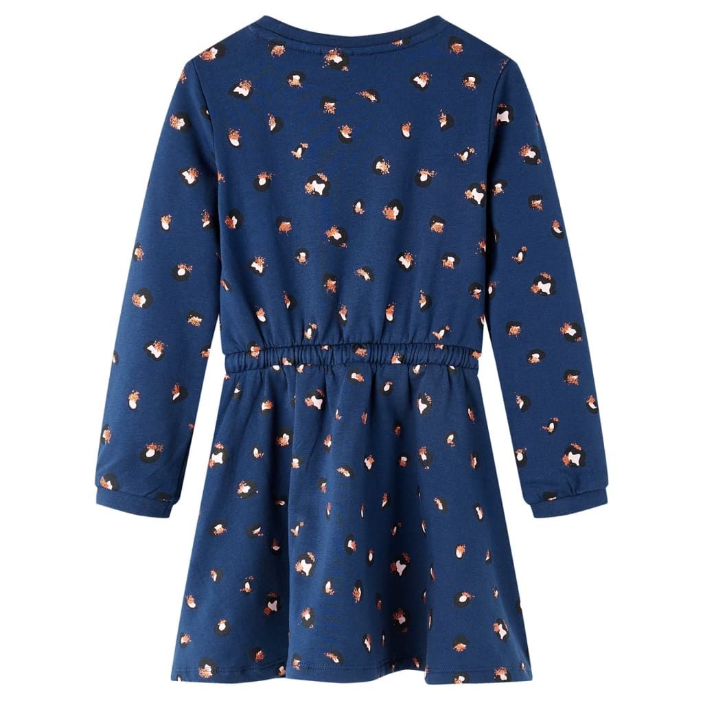 Abito da Bambina a Maniche Lunghe Blu Marino 128 vidaXL