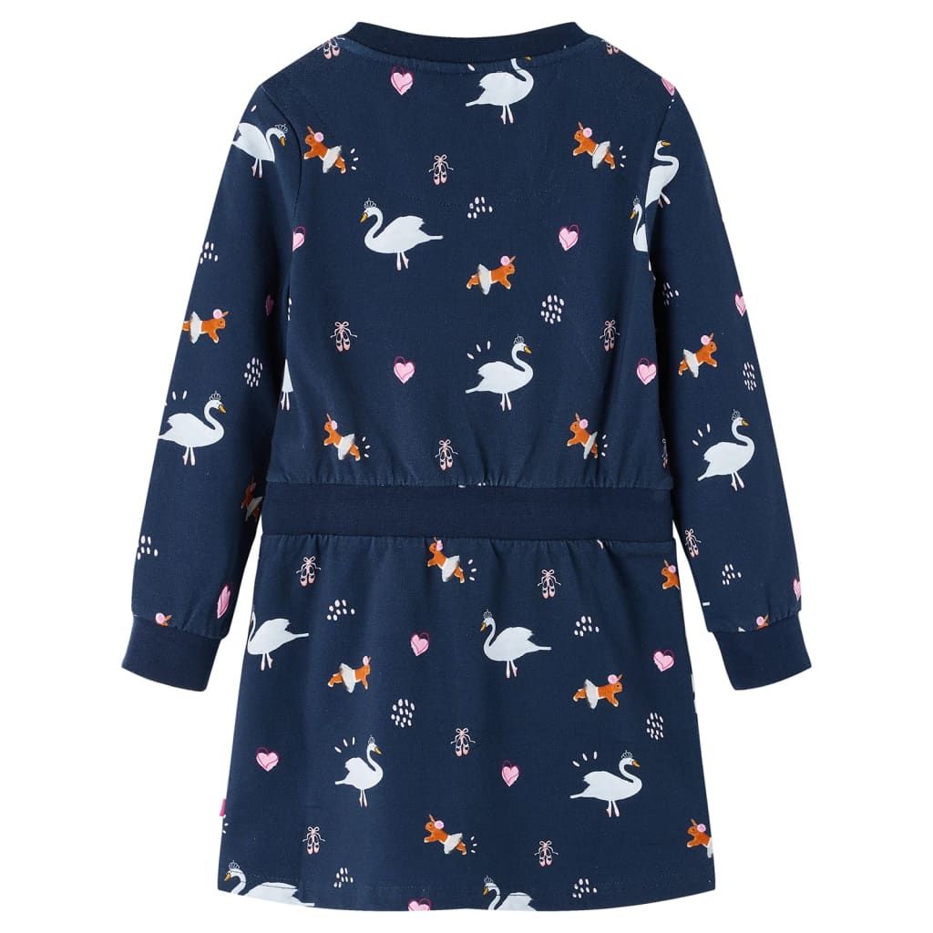 Abito da Bambina a Maniche Lunghe Blu Marino 116 vidaXL