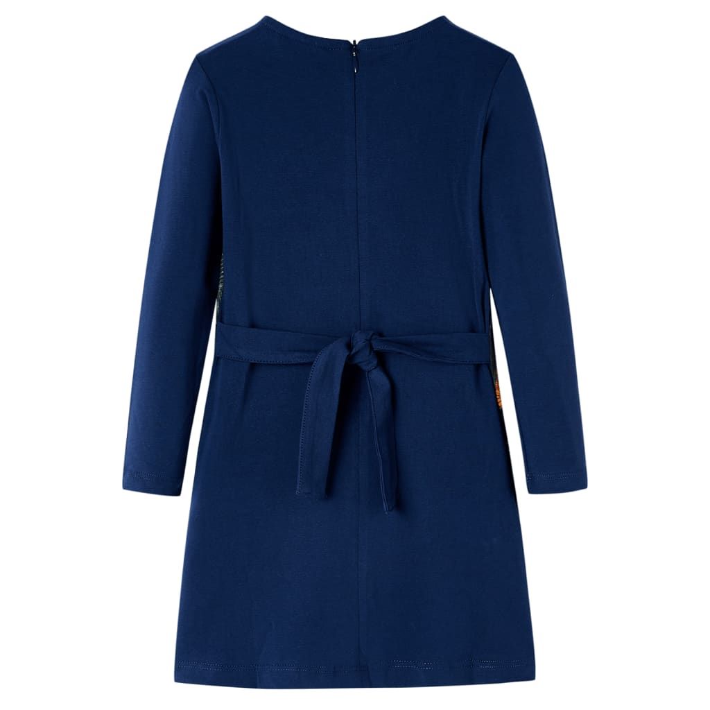 Abito da Bambina a Maniche Lunghe Blu Marino 116 vidaXL