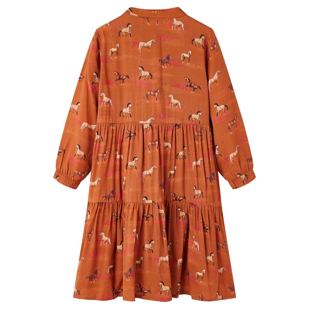 Abito da Bambina Cognac 140 vidaXL