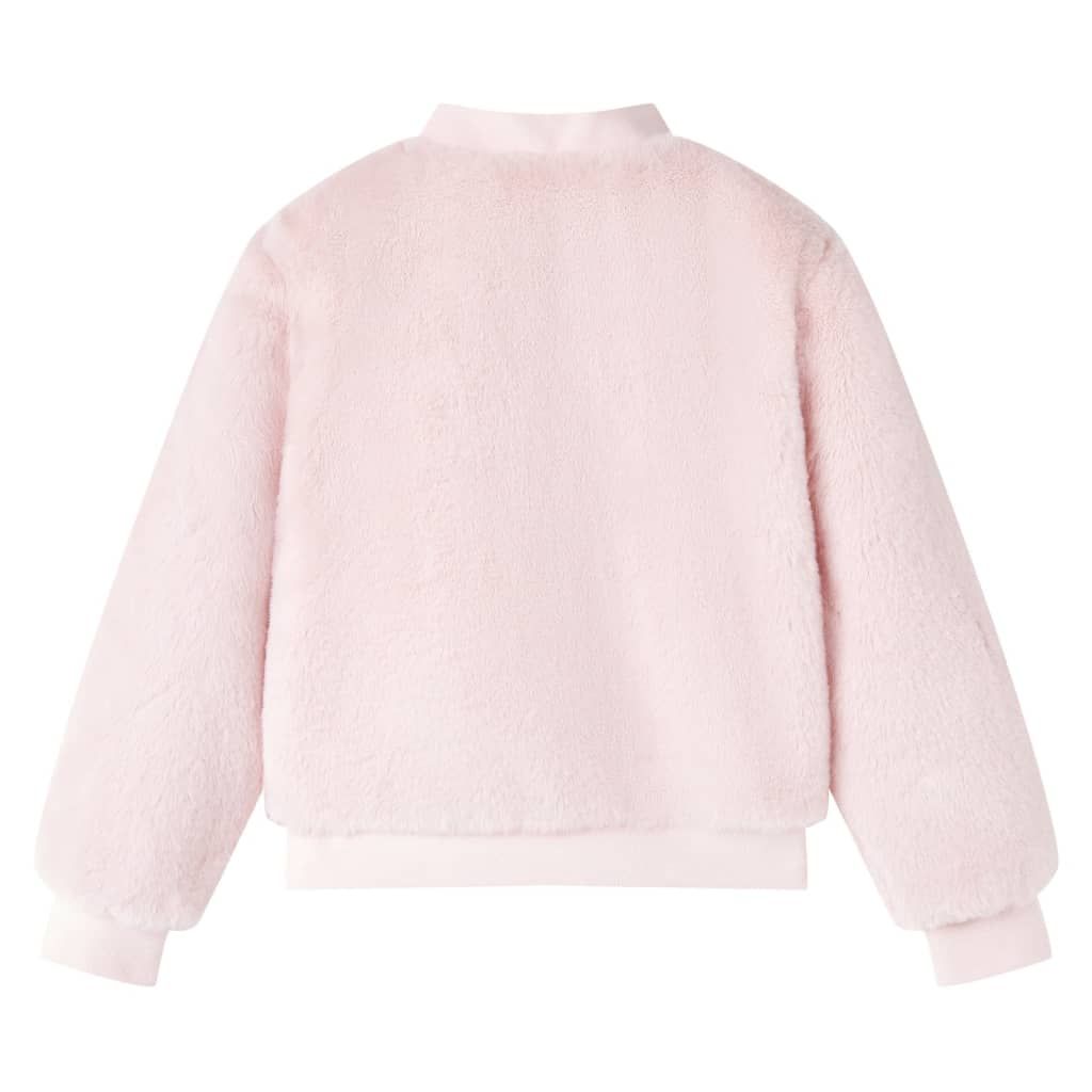 Giacca per Bambini in Pelliccia Sintetica Rosa 92 vidaXL
