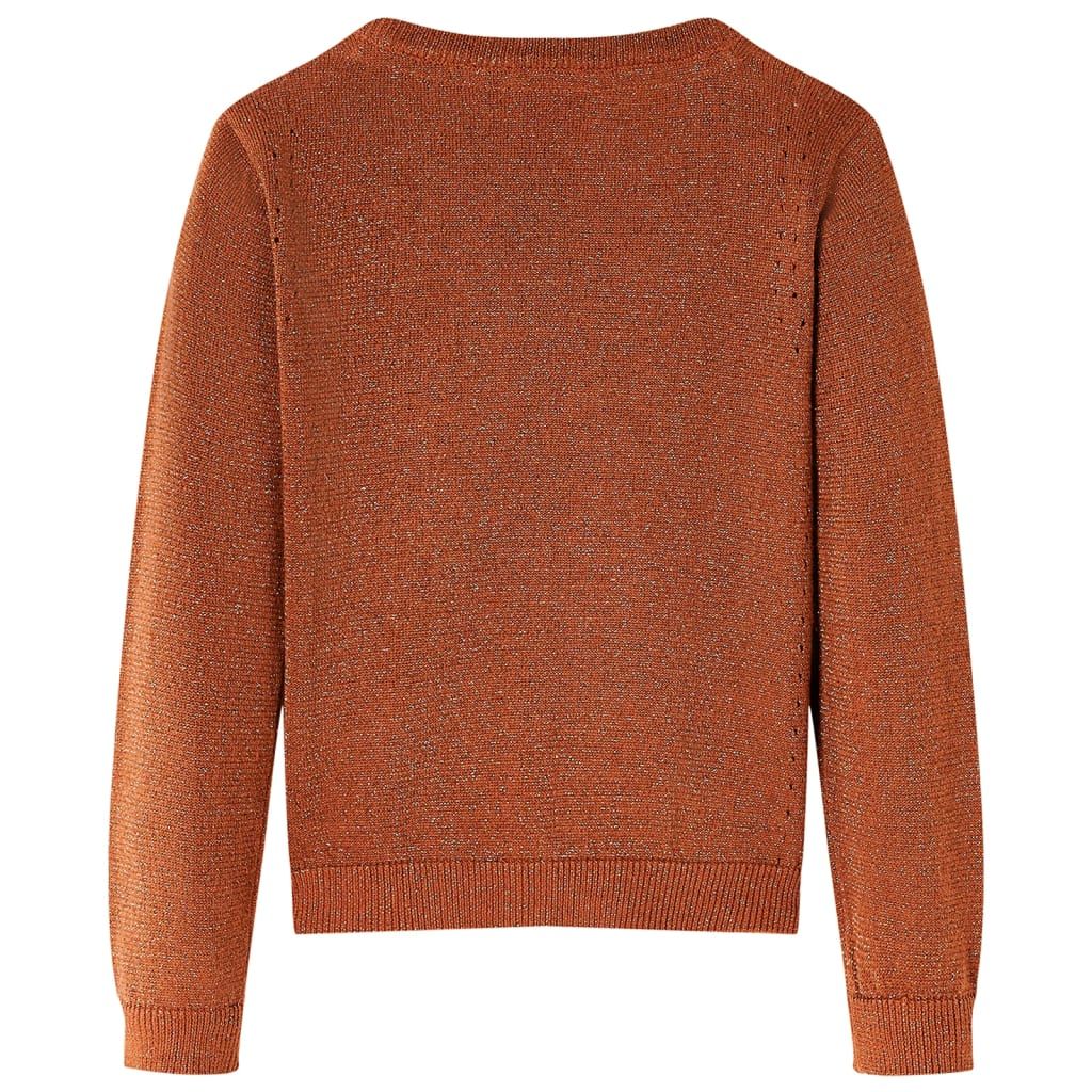 Cardigan da Bambina Lavorato a Mano Cognac 92 vidaXL