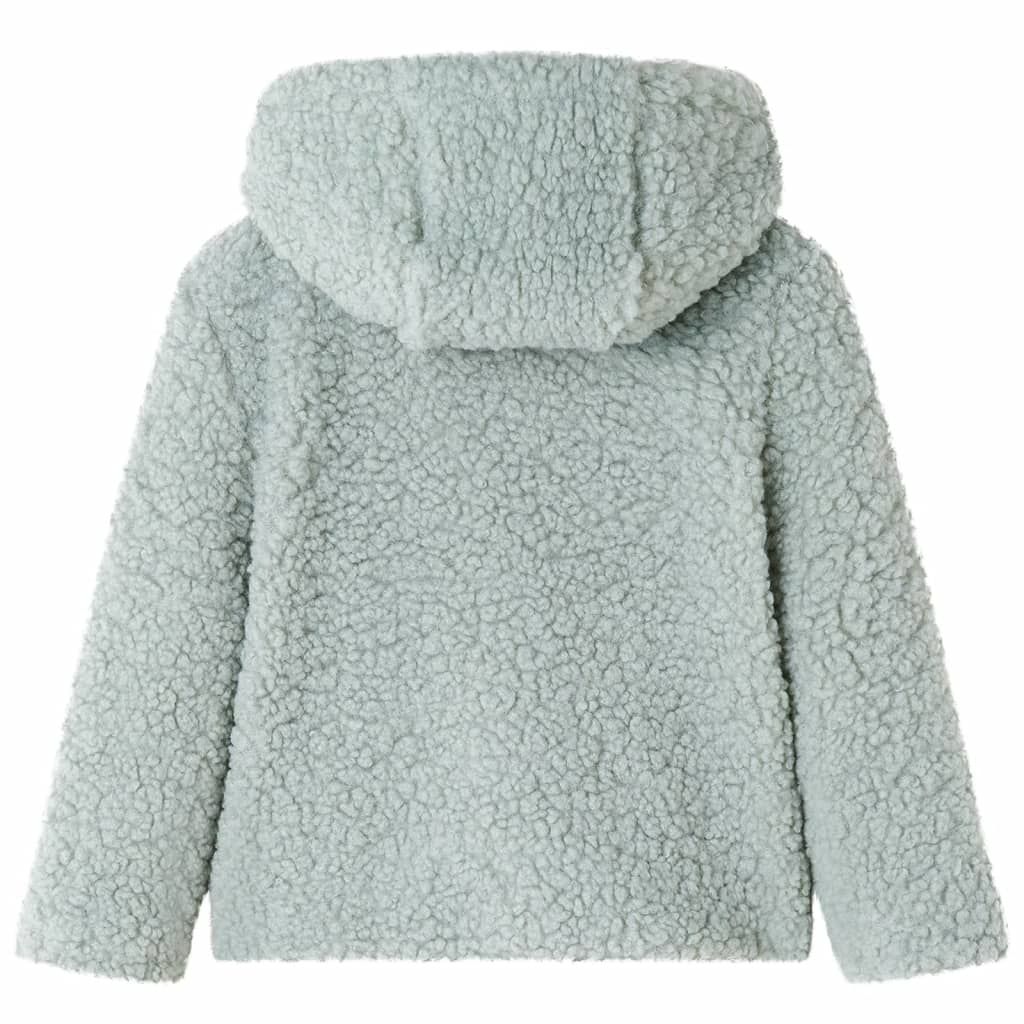 Giacca con Cappuccio Bambina Pelliccia Sintetica Teddy Verde Menta 116 vidaXL
