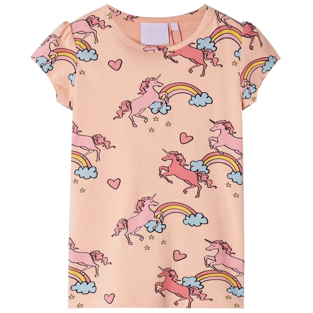 Pigiama da Bambina a Maniche Corte Arancione Chiaro 128 vidaXL