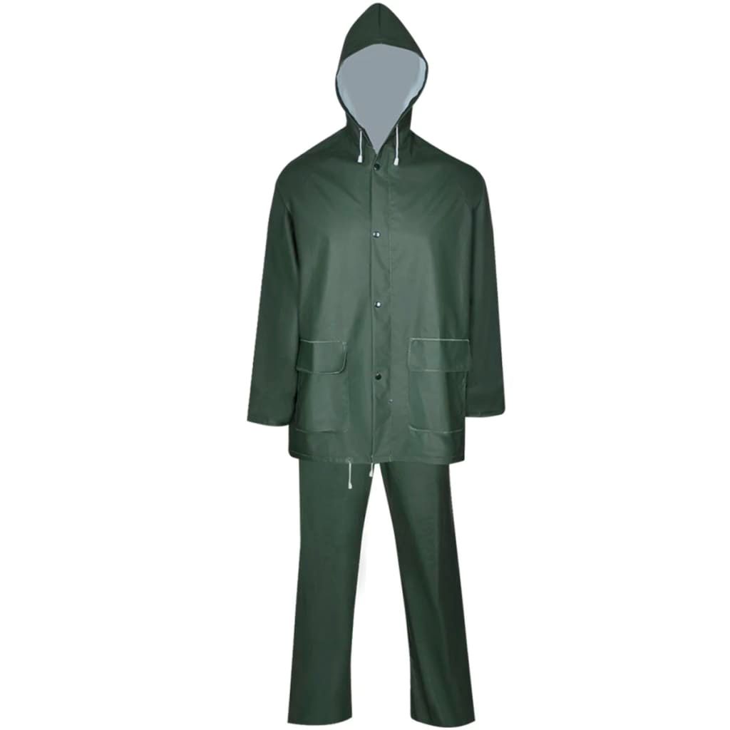 Impermeabile Verde resistente a 2 pezzi con cappuccio Verde XL vidaXL