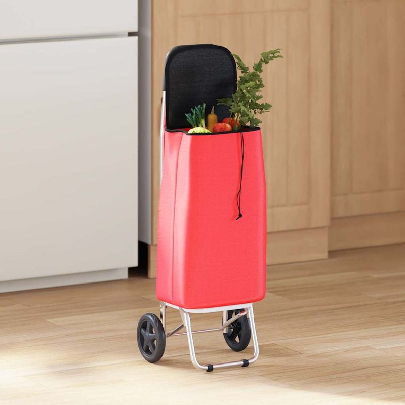 Carrello della spesa Rosso 35 x 28 x 92 cm Tessuto Oxford vidaXL