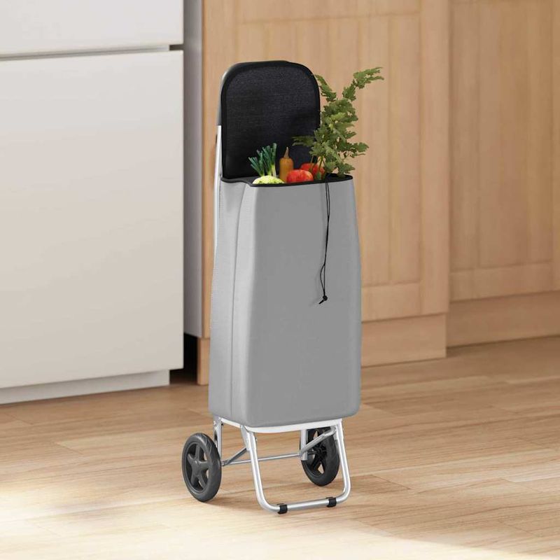 Carrello della spesa Grigio 35 x 28 x 92 cm Tessuto Oxford vidaXL