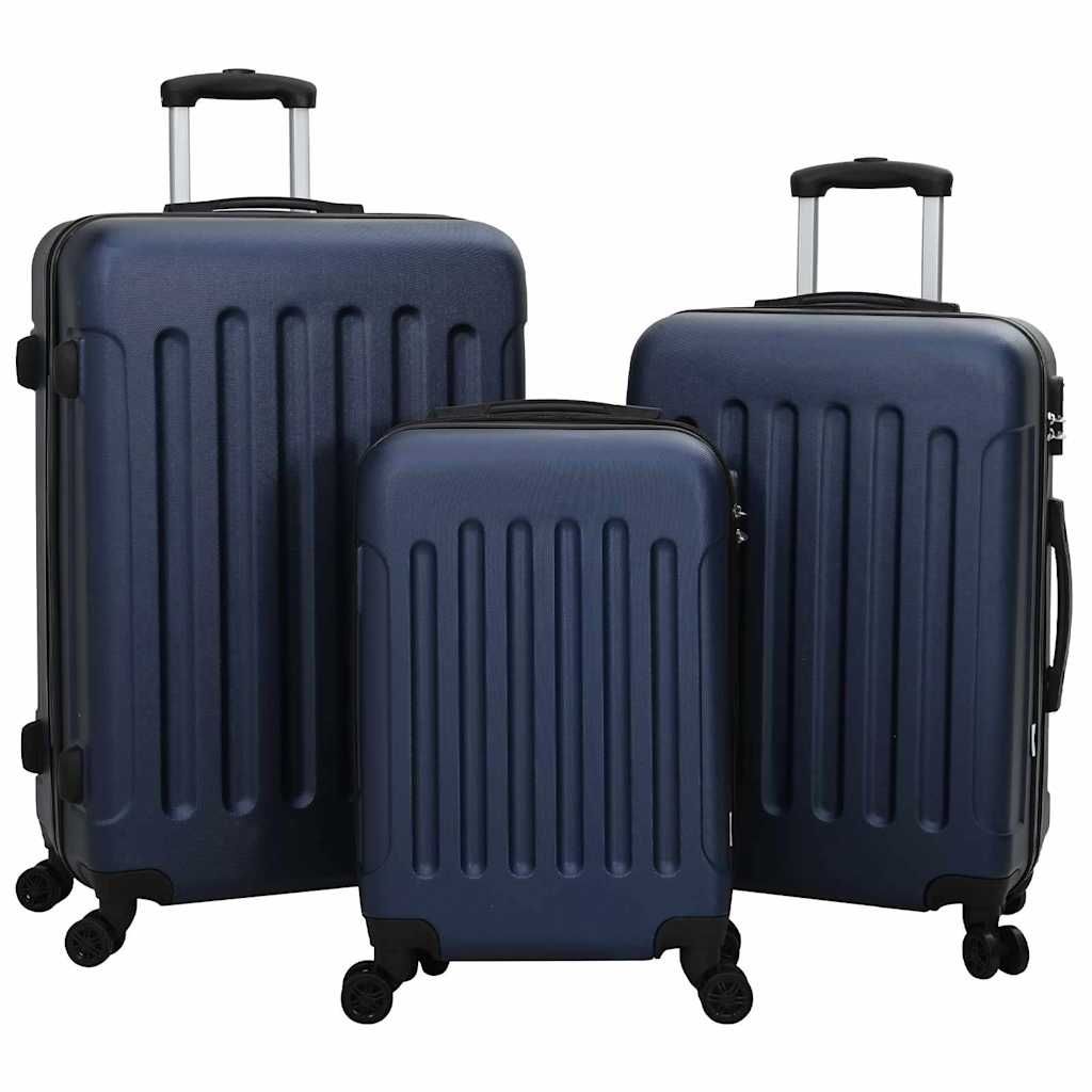 Valigia con blocco 3 pcs Blu Scuro 50 x 31 x 78 cm Plastica ABS vidaXL