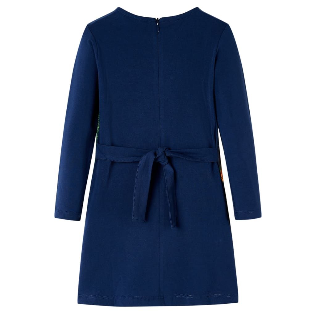 Abito da Bambina a Maniche Lunghe Blu Marino 128 vidaXL
