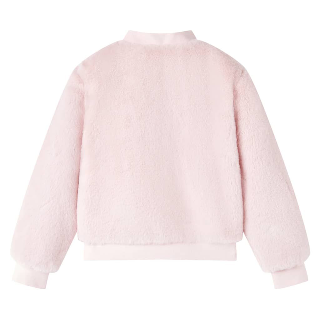 Giacca per Bambini in Pelliccia Sintetica Rosa 116 vidaXL