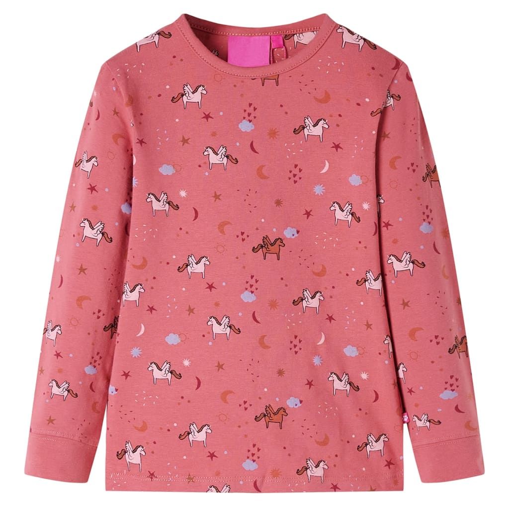 Pigiama da Bambina a Maniche Lunghe Rosa Antico 128 vidaXL