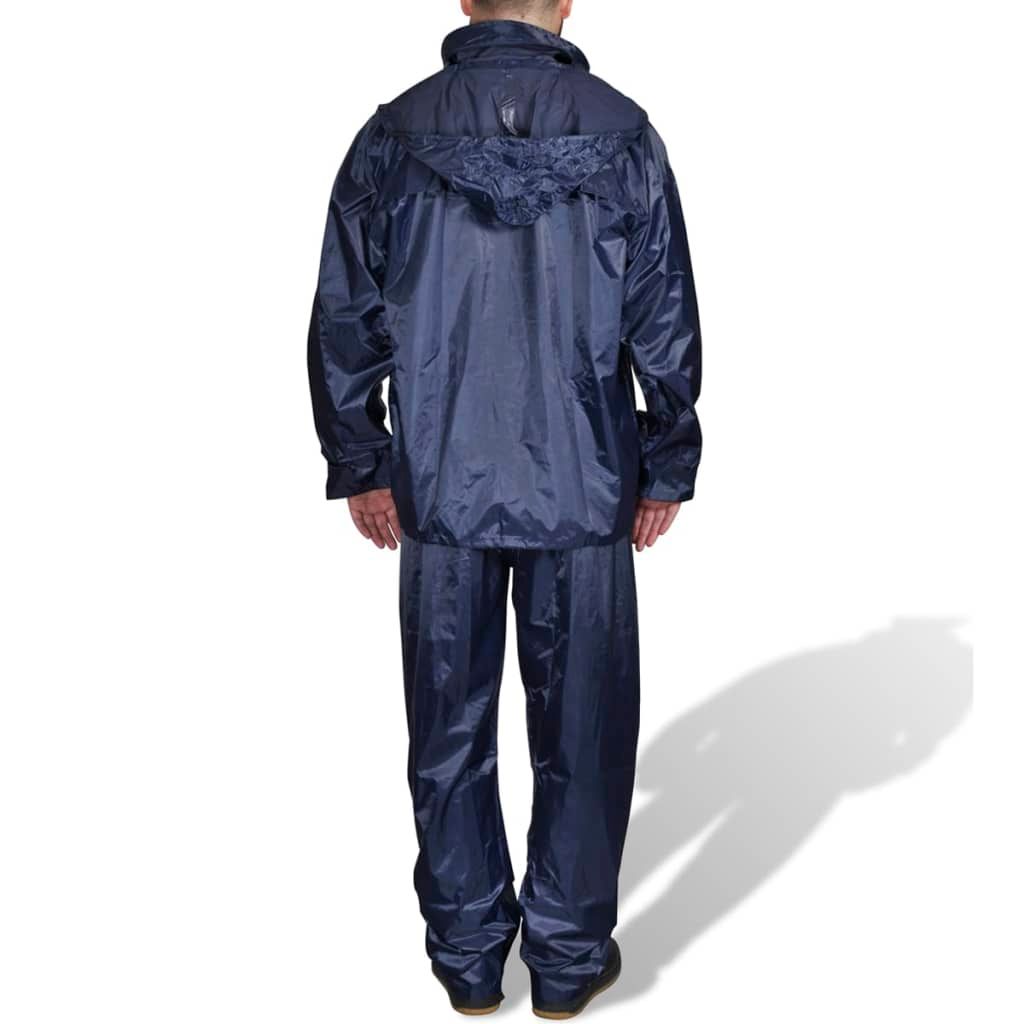 Completo Impermeabile Blu Marino con Cappuccio XXL 2 pz per Uomini vidaXL