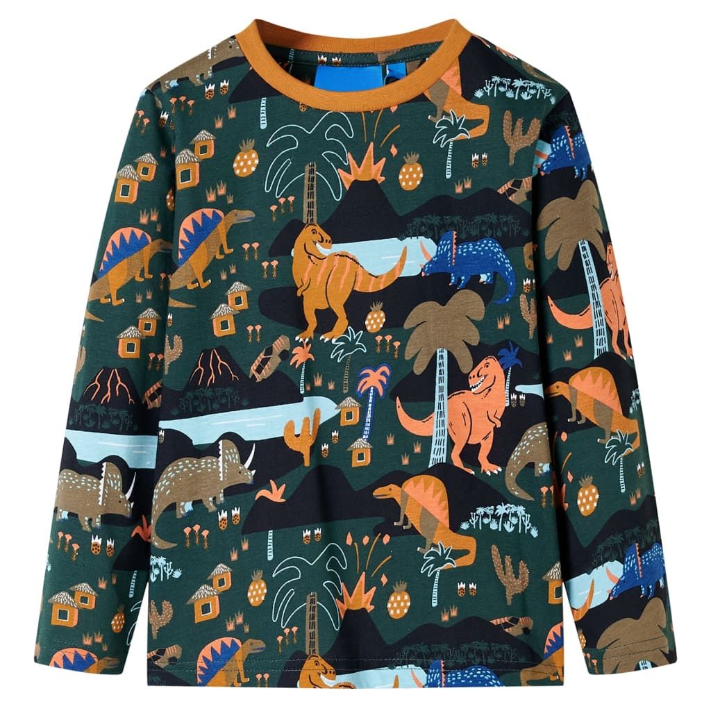 Pigiama da Bambino a Maniche Lunghe Verde Scuro 116 vidaXL
