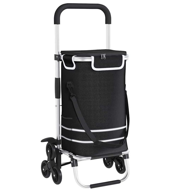 Carrello della spesa Nero 47 x 39 x 100,5 cm Tessuto Oxford vidaXL