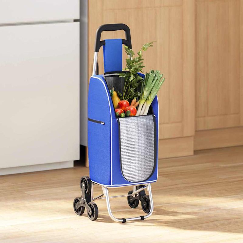 Carrello della spesa Blu 39,5 x 33 x 93 cm Tessuto Oxford vidaXL