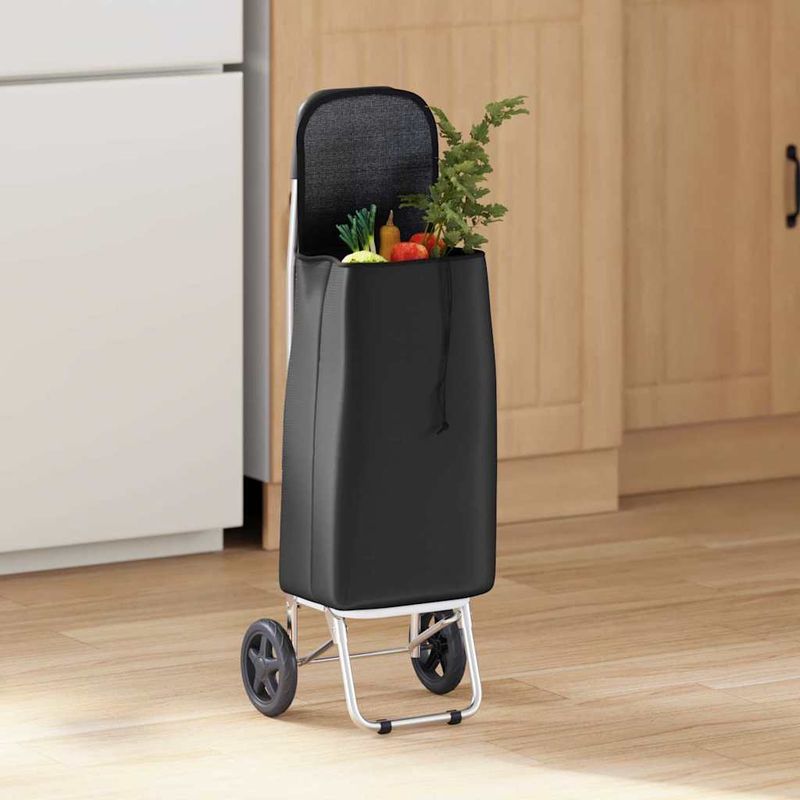 Carrello della spesa Nero 35 x 28 x 92 cm Tessuto Oxford vidaXL
