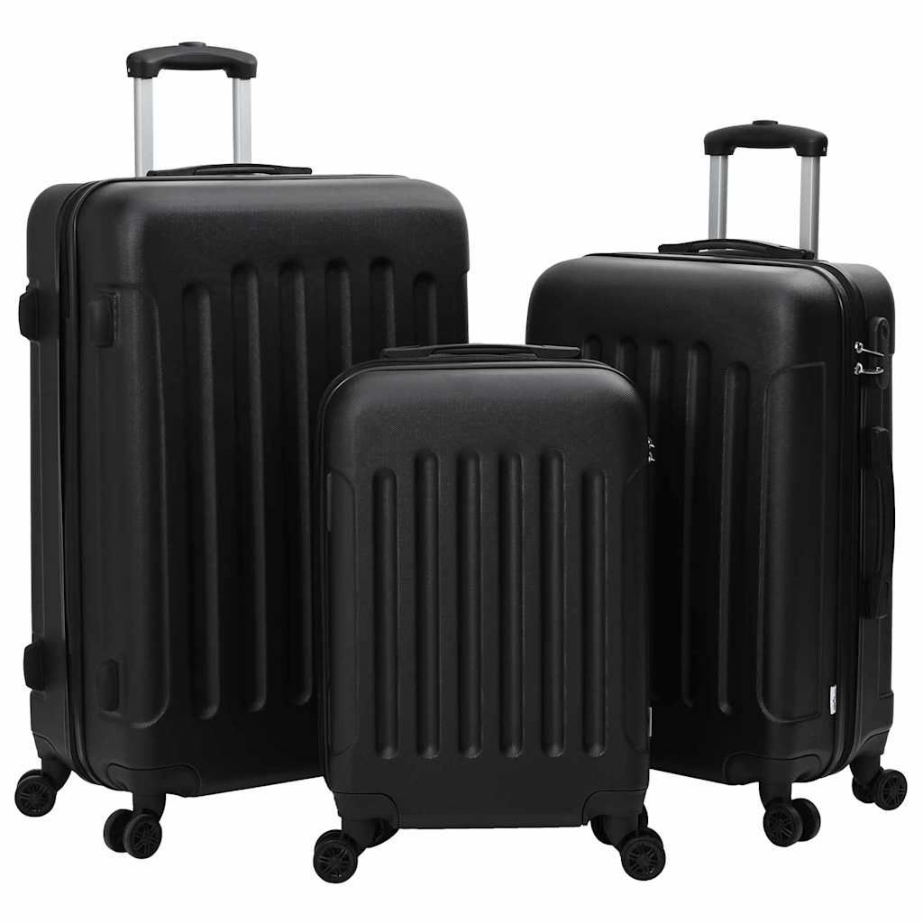 Valigia con blocco 3 pcs Nero 50 x 31 x 78 cm Plastica ABS vidaXL