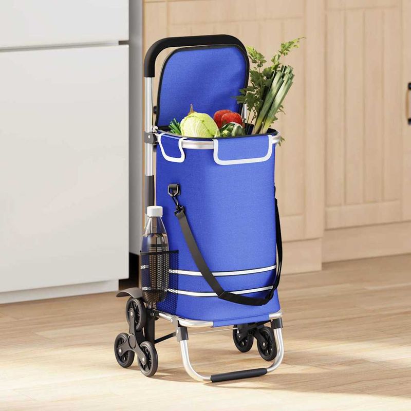 Carrello della spesa Blu 47 x 39 x 100,5 cm Tessuto Oxford vidaXL
