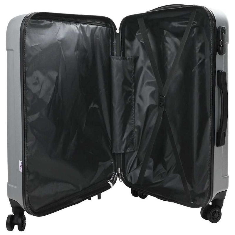 Valigia con blocco 3 pcs Argento 50 x 31 x 78 cm Plastica ABS vidaXL