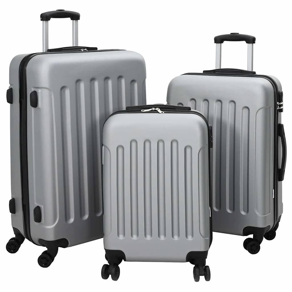 Valigia con blocco 3 pcs Argento 50 x 31 x 78 cm Plastica ABS vidaXL