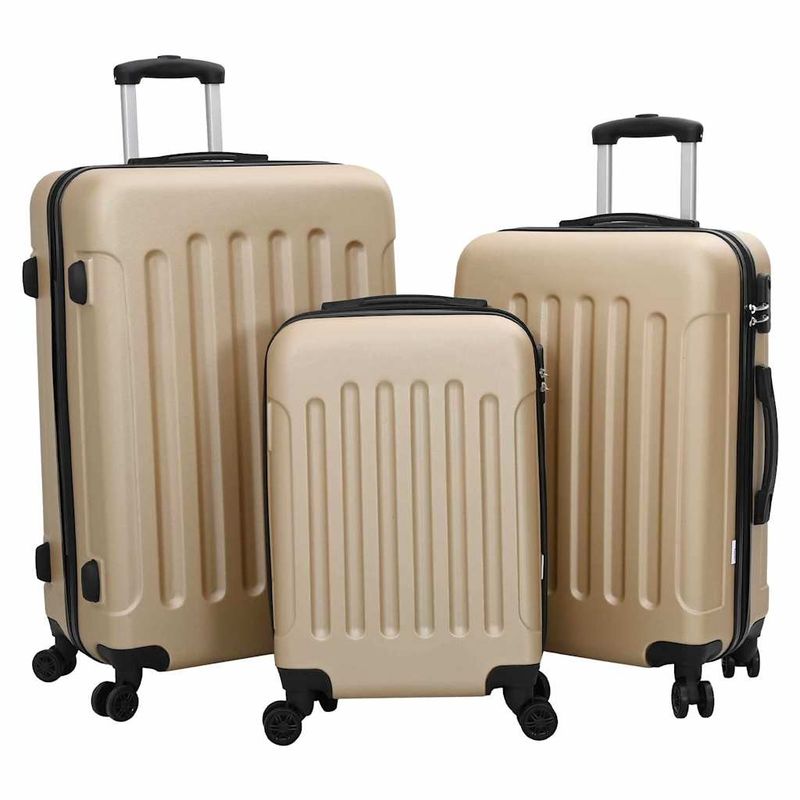 Valigia con blocco 3 pcs Champagne 50 x 31 x 78 cm Plastica ABS vidaXL